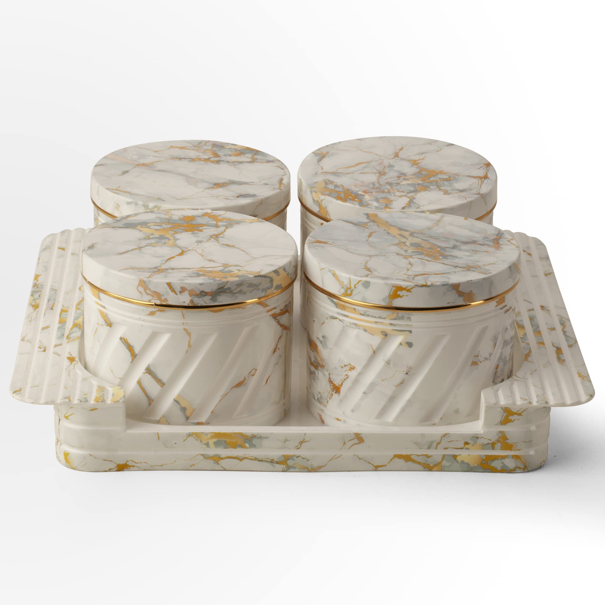 SELVEL Giving shape to life! Unbreakable & Air tight Dry Fruit Container Tray Set with Lid & Serving Tray, Airtight Container Se